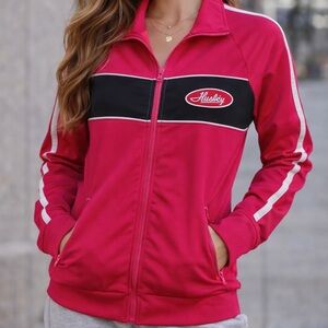Hurley Pink Track Jacket Y2K Zip Up Athletic Streetwear Women’s Medium
